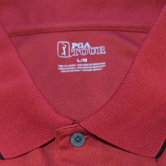 PGA Tour Red Performance Polo Shirt - Picture 13 of 15